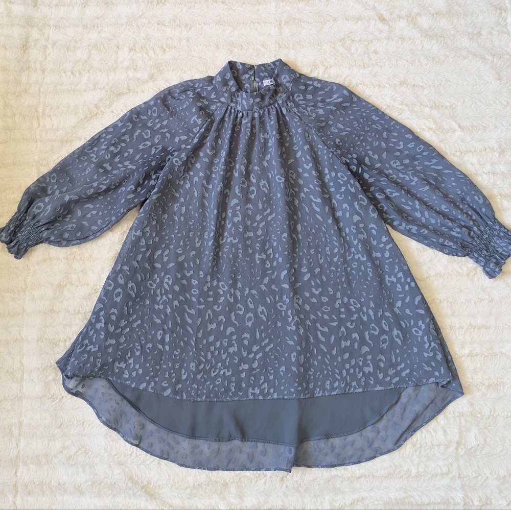 DR2 Blue Leopard Print Blouse